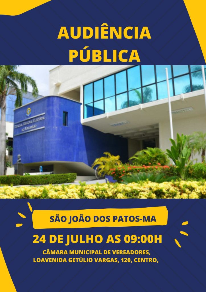 Justiça Eleitoral realizará audiência pública em São João dos Patos