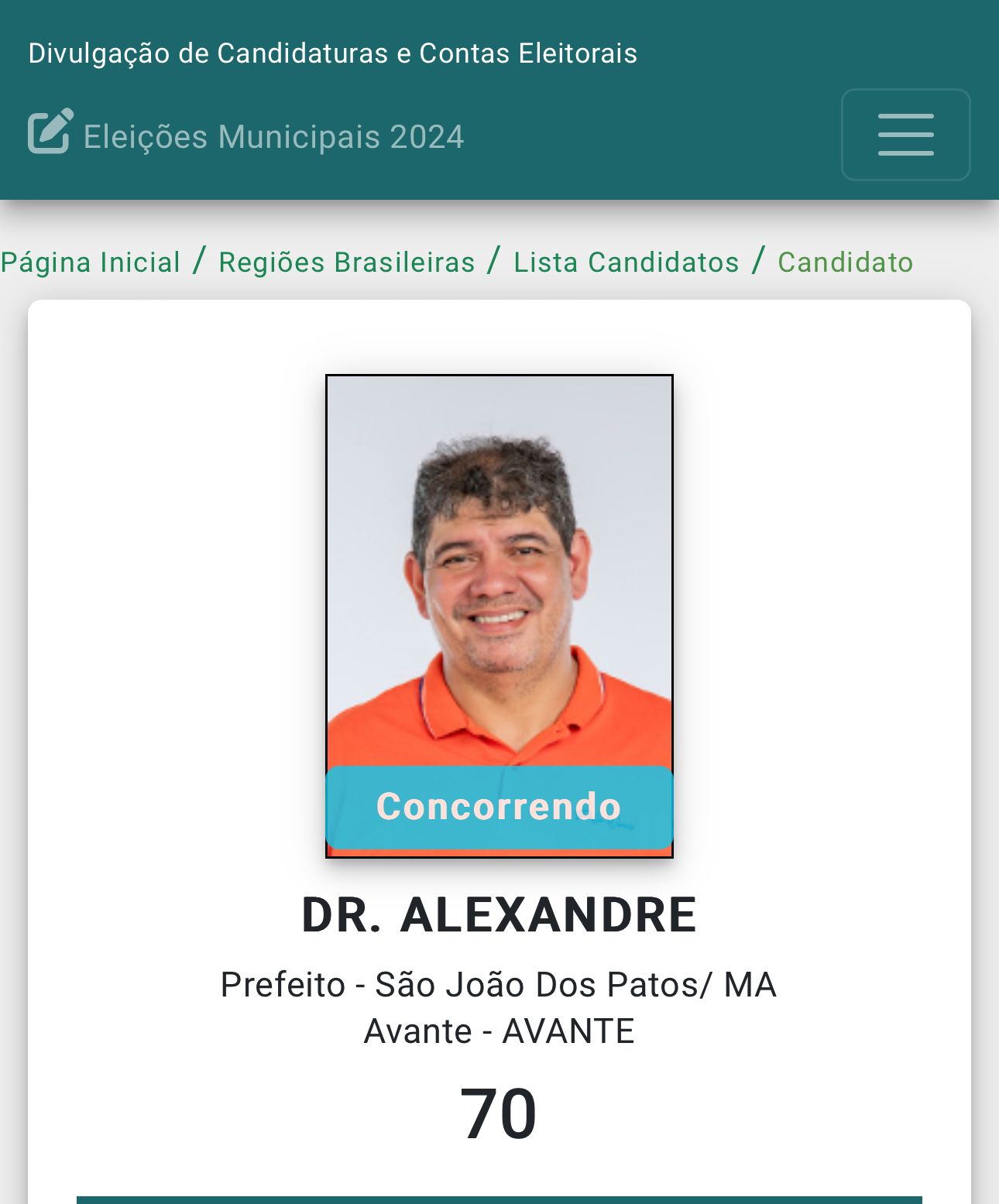 São João dos Patos: Dr. Alexandre é o primeiro a ter Requerimento de Registro de Candidatura divulgado pelo TSE