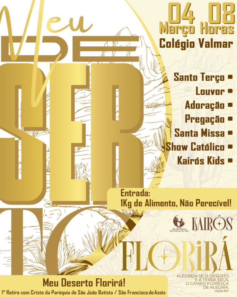 Vem aí o I retiro com Cristo realizado pela Igreja Católica de São João dos Patos
