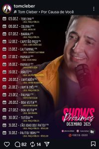 Réveillon de São João dos Patos terá Tom Cleber na Praça de Eventos