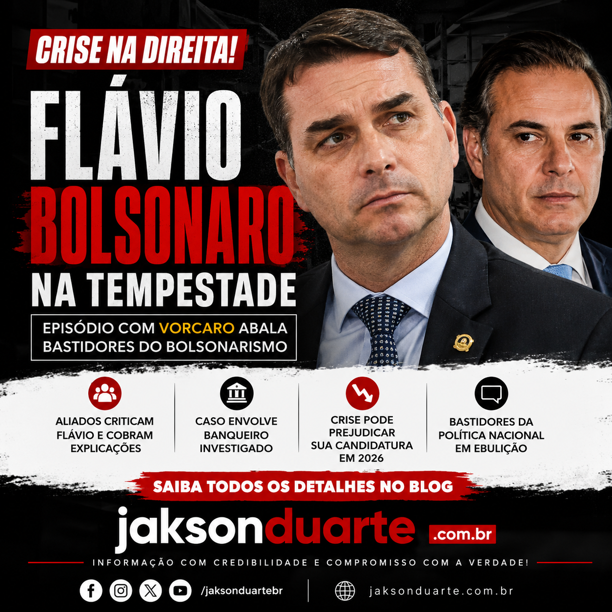 Crise na Direita: Caso Flávio Bolsonaro e Vorcaro Abala Bastidores do Bolsonarismo
